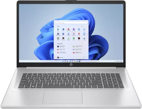 Ноутбук HP 17-cp3176ng 17.3" IPS 1920x1080, AMD Ryzen 7 7730U 2 ГГц, 16Gb RAM, 512Gb SSD, W11, серебристый (802Q2EA)