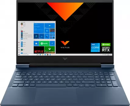 Ноутбук HP Victus 16-e0080ur 16.1" IPS 1920x1080, AMD Ryzen 5 5600H 3.3GHz, 8Gb RAM, 512Gb SSD, NVIDIA GeForce RTX 3060-6Gb, DOS, синий (4E1L2EA)