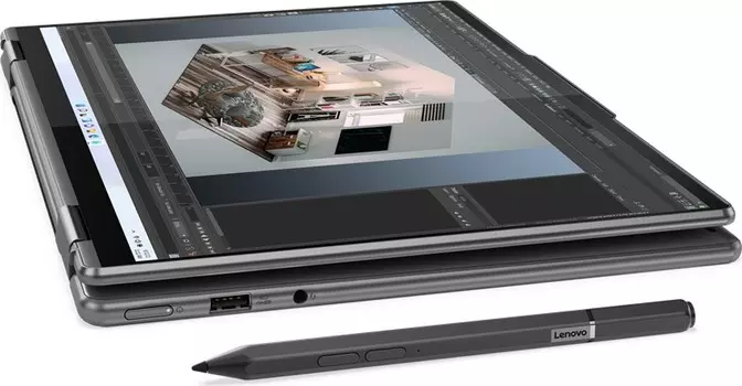 Ноутбук Lenovo Yoga 7 14ARB7 14" OLED 2880x1800 Touch, AMD Ryzen 5 6600U 2.9 ГГц, 16Gb RAM, 512Gb SSD, W11, темно-серый (82QF004GRU)