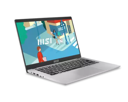 Ноутбук MSI Modern 14 14" IPS 1920x1080, Intel Core i5 1335U 1.3 ГГц, 16Gb RAM, 512Gb SSD, без OC, серебристый (9S7-14J112-1279)