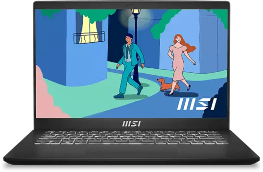 Ноутбук MSI Modern 14 C7M-250XRU 14" IPS 1920x1080, AMD Ryzen 5 7530U 2 ГГц, 16Gb RAM, 512Gb SSD, без OC, черный (9S7-14JK12-250)