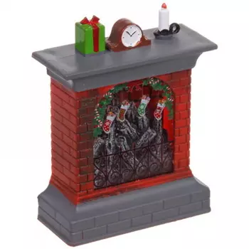 Новогодний сувенир Серпантин Камин с игрушками, высота: 11см, пластик, стекло (00003068)
