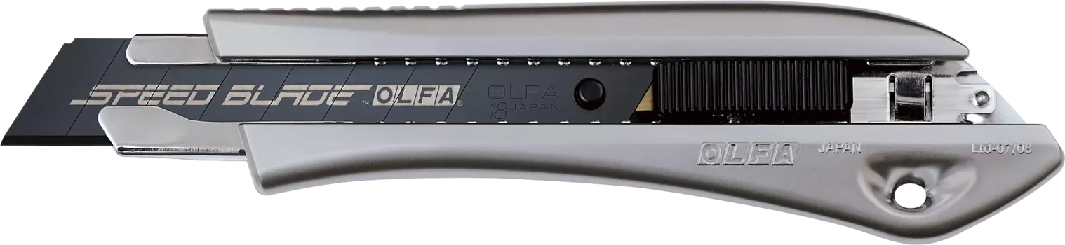 Нож монтажный, AUTOLOCK фиксация, лезвие: 18мм / выдвижное / сегментированное / отламывающееся, OLFA LTD-AL-LFB (OL-LTD-AL-LFB)