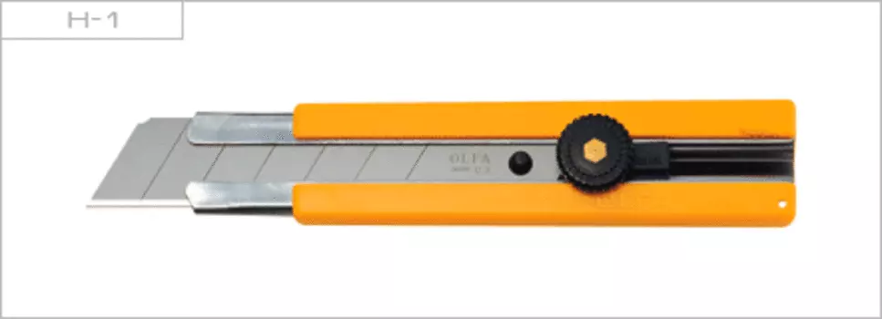 Нож монтажный, винтовая фиксация, лезвие: 25мм / выдвижное / сег­мен­ти­ро­ван­ное / отламывающееся, OLFA H-1 (OL-H-1)