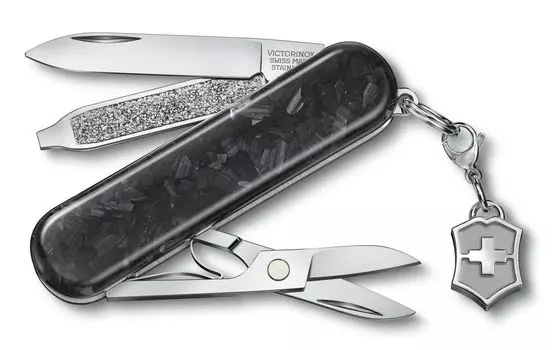 Нож перочинный 5 в 1, черный/серебристый, VICTORINOX Classic Brilliant (0.6221.90)