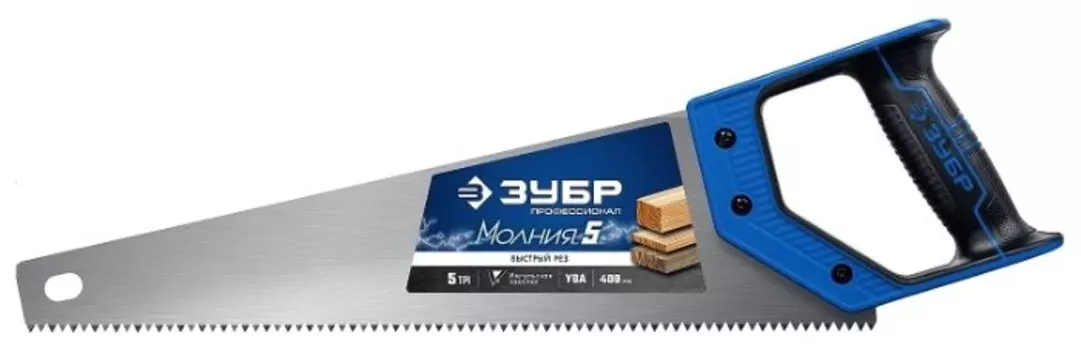 Ножовка по дереву ЗУБР Молния-5, шаг зубьев 5 мм, длина полотна 400 мм (15075-40_z02)