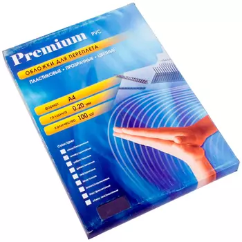 Обложки для переплета A4, пластик, 0.2мм, 100шт., зеленые, прозрачные, Office Kit (PGA400200)