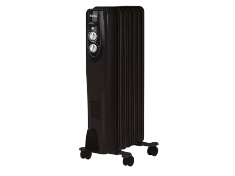 Обогреватель масляный Ballu Classic Black BOH/CL-07BRN, 1.5 кВт, до 20 м, секций: 7, термостат, регулировка температуры, механическое управление, напольный, черный