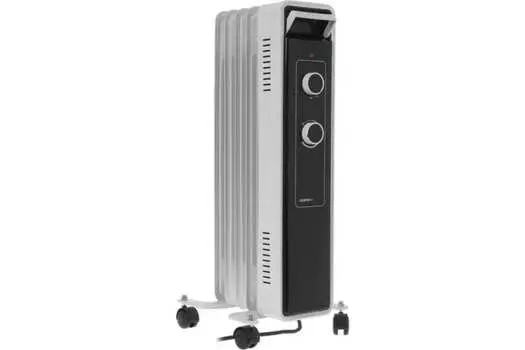 Обогреватель масляный 1 кВт, до 12.5 м, секций: 5, термостат, регулировка температуры, механическое управление, напольный, белый, Centek CT-6221-5