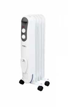Обогреватель масляный Scarlett Comfort SC 21.1005 S4, 1 кВт, до 15 м, секций: 5, термостат, регулировка температуры, механическое управление, напольный, белый (SC 21.1005 S4)