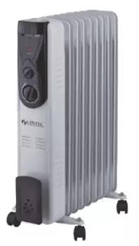 Обогреватель масляный 2кВт, до 20м, секций: 9, термостат, регулировка температуры, механическое управление, напольный, белый, Centek CT 6201 (15835049)