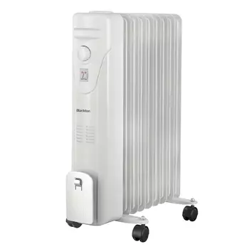 Обогреватель масляный 2 кВт, до 20 м, секций: 9, регулировка температуры, механическое управление, напольный, белый, Blackton OH3111