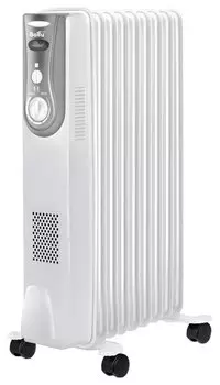 Обогреватель масляный 2 кВт, до 25 м, секций: 9, термостат, регулировка температуры, механическое управление, напольный, белый, Ballu Level BOH/LV-09