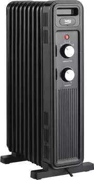 Обогреватель масляный Beko Winter Range RHO 6320 B, 2 кВт, до 20 м, секций: 9, термостат, регулировка температуры, механическое управление, напольный, черный (RHO 6320 B)