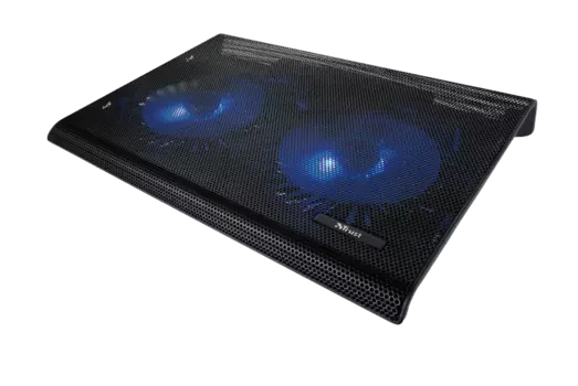 Охлаждающая подставка для ноутбука 17.3" Trust AZUL, вентилятор: 2x125мм, синяя подсветка, 1xUSB, пластик, металл, черный (20104)