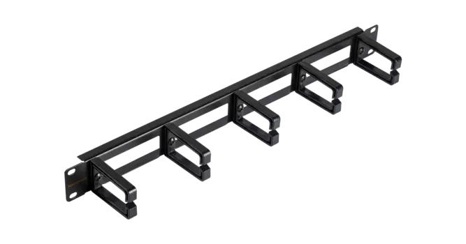 Органайзер кабельный NIKOMAX NMC-OP530H-1U-BK-2, горизонтальный, 19", 1U, 5-колец, пластик/металл, 2 шт., черный (NMC-OP530H-1U-BK-2)