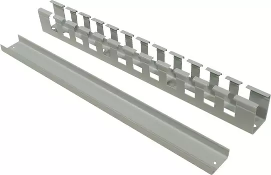 Органайзер кабельный 19" горизонтальный 1U, серый, металл, с крышкой, CO-HО.СМ G NT (218746)