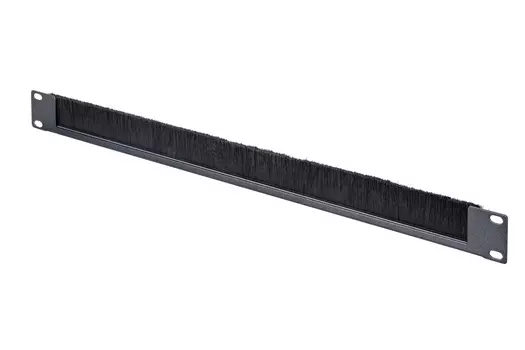 Органайзер кабельный Eurolan, горизонтальный, 19", 1U, пластик, с щеточным вводом черный (25B-1U-22BL)