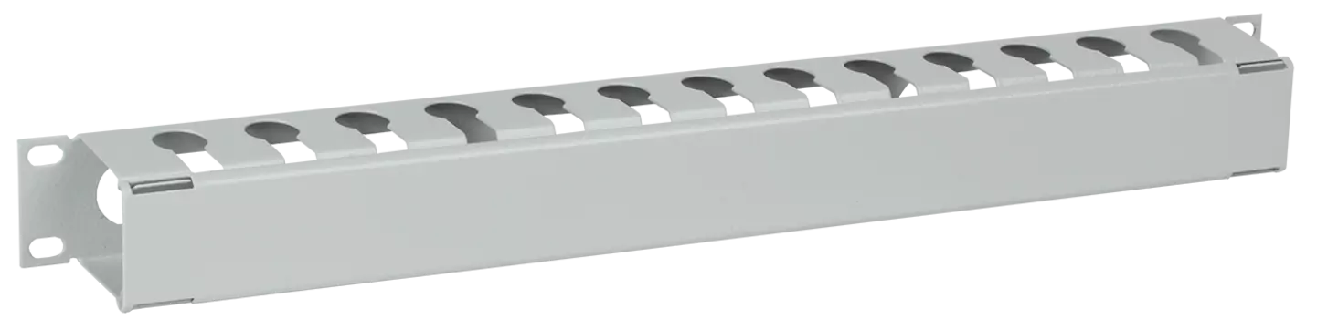 Органайзер кабельный ITK, горизонтальный, 19", 1U, с крышкой, металл, серый (CO35-1MCM)