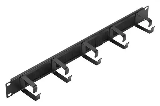 Органайзер кабельный Lanmaster LAN-ORG/BPMR-1U, 19", 1U, 5-колец, металл черный (LAN-ORG/BPMR-1U)