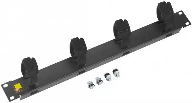 Органайзер кабельный Lanmaster LAN-ORG/VCM4-1U, 19", 1U, металл, c 4 хомутами-липучкам черный (LAN-ORG/VCM4-1U)