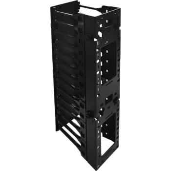 Органайзер кабельный TWT, вертикальный, с крышкой, пластик, металл, черный (TWT-RACK-VORG/M)