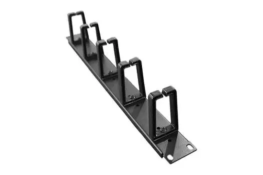 Органайзер кабельный Wize Pro, горизонтальный, 19", 1U, 5-колец, металл черный (WCAB1U)