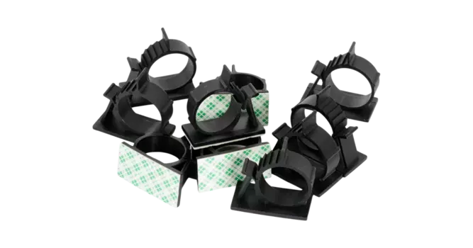 Основание самоклеящееся Nikomax с фиксатором-защелкой, 2.2 см x 42 мм, 100 шт., для пучка до 22мм, черный (NMC-CHL22-BK-100)