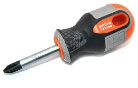 Отвертка крестовая PH2x10мм, CrV, магнитный наконечник, Ombra 751238 (55139)
