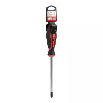Отвертка крестовая PH3x150мм, CrV, магнитный наконечник, EKF Master PH3x150 (ph-3-150-mas)