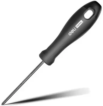 Отвертка PH0x75мм, Cr-V, магнитный наконечник, прорезиненная рукоять, Deli (HT1203)