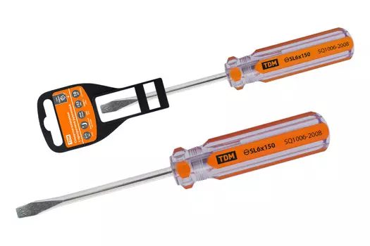Отвертка плоская SL6x150мм, сталь, TDM ЕLECTRIC Гранит ( SQ1006-2008)