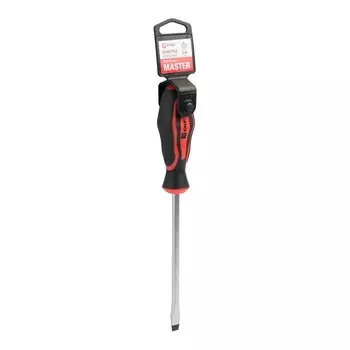 Отвертка плоская SL8x150мм, CrV, магнитный наконечник, EKF Master SL8x150 (sl-8-150-mas)