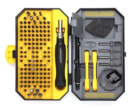 Отвертка с набором бит/насадок Cablexpert TK-SD-12R, предметов в наборе: 145 шт., насадки CrV, биты CrV, пластиковый кейс, (TK-SD-12R)