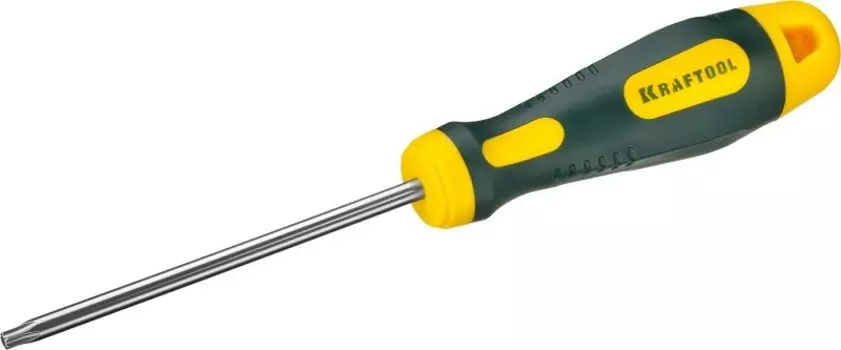 Отвертка звездообразная T25x100мм, хромомолибденовая сталь, магнитный наконечник, прорезиненная рукоять, KRAFTOOL Expert X-Drive (250077-25-100)