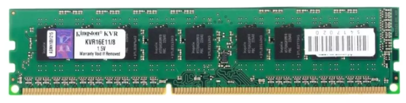 Память DDR3 DIMM 8Gb PC12800 1600MHz ECC CL11 Kingston ValueRAM (KVR16E11/8HB)