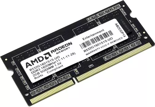 Память DDR3 SODIMM 2Gb, 1600MHz, CL10, 1.5V AMD (R532G1601S1S-UO)