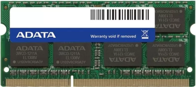 Память DDR3 SODIMM 4Gb, 1600MHz, CL11, 1.35V ADATA Premier (ADDS1600W4G11-S)