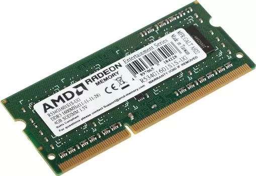Память DDR3 SODIMM 4Gb, 1600MHz, CL11, 1.5V, AMD (R534G1601S1S-UG) Retail
