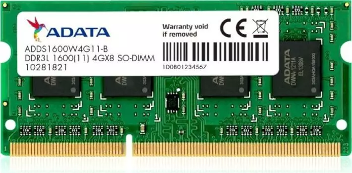 Память DDR3 SODIMM 8Gb, 1600MHz, CL11, 1.35V ADATA Premier (ADDS1600W8G11-S)
