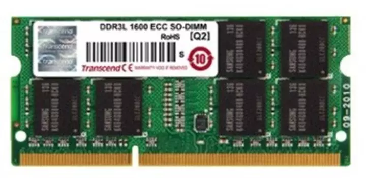 Память DDR3L SODIMM 4Gb, 1600MHz, CL11, 1.35V, Single Rank, ECC, Transcend (TS512MSK72W6H)