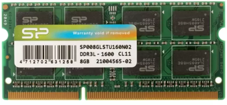 Память DDR3L SODIMM 8Gb, 1600MHz, CL11, 1.35 В, Silicon Power (SP008GLSTU160N02)