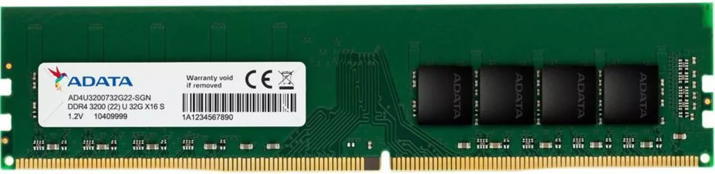Память DDR4 DIMM 32Gb, 3200MHz, CL22, 1.2V ADATA (AD4U320032G22-RGN)