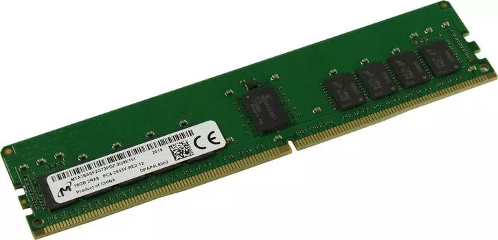 Память DDR4 RDIMM 16Gb, 2933MHz, CL21, 1.2V, Dual Rank, ECC Reg, Micron (MTA18ASF2G72PDZ-2G9E1)