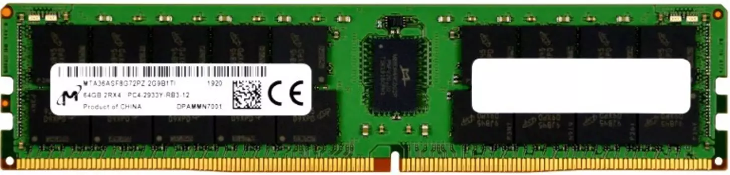 Память DDR4 RDIMM 64Gb, 2933MHz, CL21, 1.2V, Dual Rank, ECC Reg, Micron (MTA36ASF8G72PZ-2G9E1)