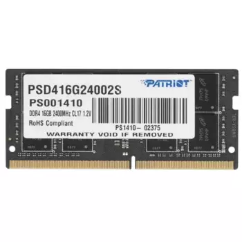 Память DDR4 SODIMM 16Gb, 2400MHz, CL17, 1.2 В, Patriot Memory, Signature (PSD416G24002S)