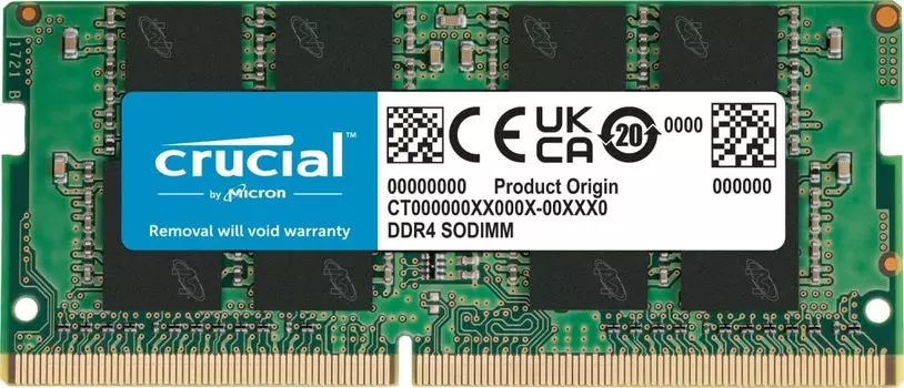 Память DDR4 SODIMM 16Gb, 3200MHz, CL19, 1.2V, Crucial (CB16GS3200) Retail