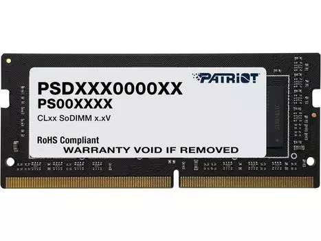 Память DDR4 SODIMM 16Gb, 3200MHz, CL22, 1.2 В, Patriot Memory, Signature Line (PSD416G32002S)