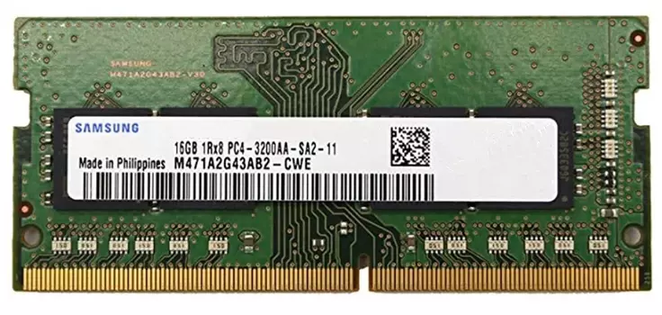 Память DDR4 SODIMM 16Gb, 3200MHz, CL22, 1.2V Samsung (M471A2G43AB2-CWE)