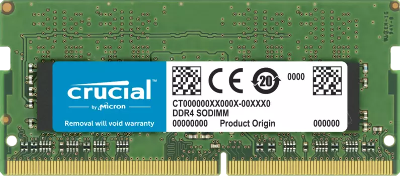 Память DDR4 SODIMM 32Gb, 3200MHz, CL22, 1.2 В, Crucial (CT32G4SFD832A)